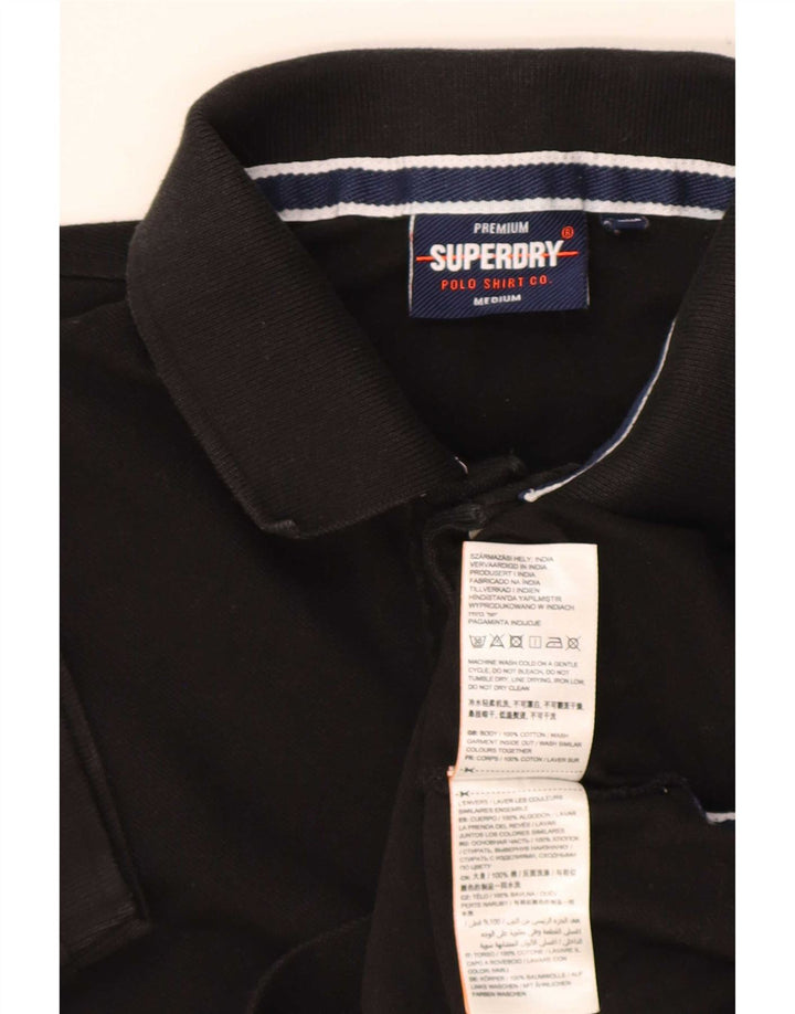 Ανδρικό πουκάμισο πόλο Superdry, μεσαίο μαύρο βαμβακερό