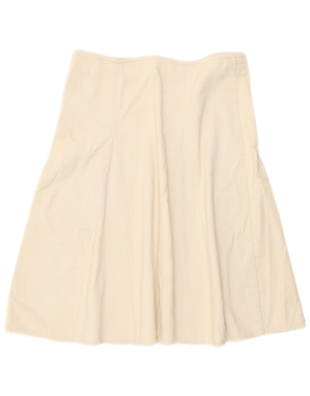 Zara Γυναικεία Κοτλέ Φούστα Μεσαία W28 Λευκή Βαμβακερή