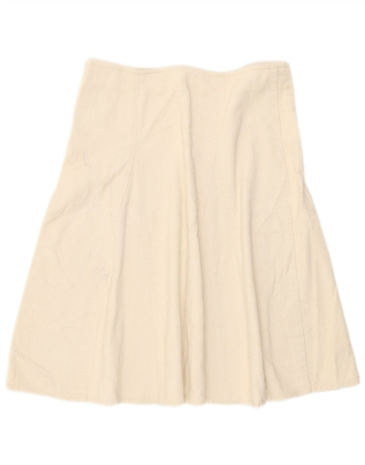 Zara Γυναικεία Κοτλέ Φούστα Μεσαία W28 Λευκή Βαμβακερή