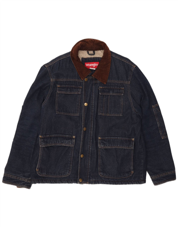 Ανδρικό τζιν μπουφάν Wrangler Sherpa UK 40 μεγάλο μπλε βαμβακερό