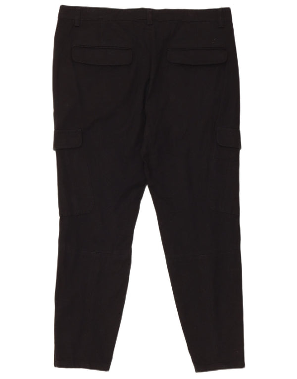 Reiss γυναικείο κωνικό παντελόνι Cargo UK 12 Medium W34 L26 Black Viscose