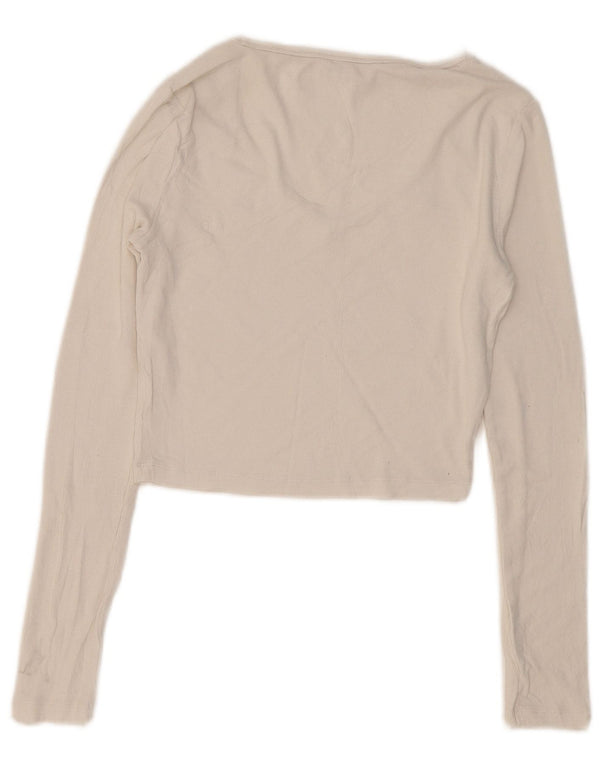 TOMMY HILFIGER Γυναικείο Crop Μακρυμάνικο UK 8 Small White