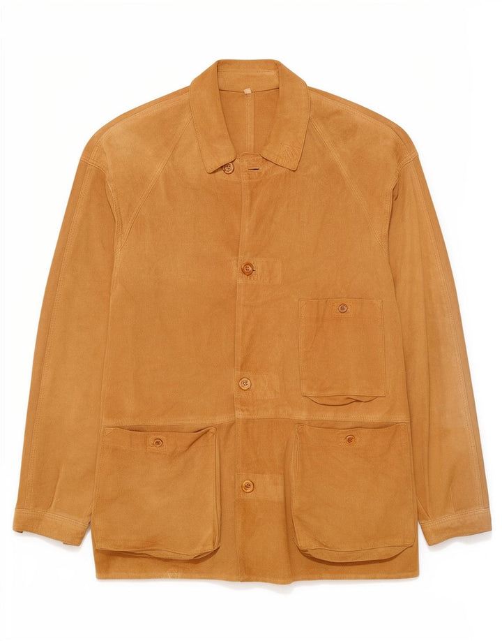 Vintage Ανδρικό Suede Jacket IT46 Small Beige
