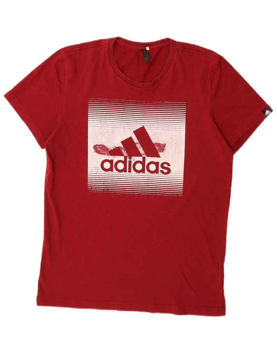 Ανδρικό γραφικό T-Shirt Adidas Top Μεσαίο κόκκινο βαμβακερό