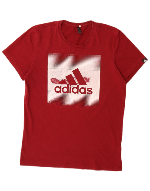 Ανδρικό γραφικό T-Shirt Adidas Top Μεσαίο κόκκινο βαμβακερό