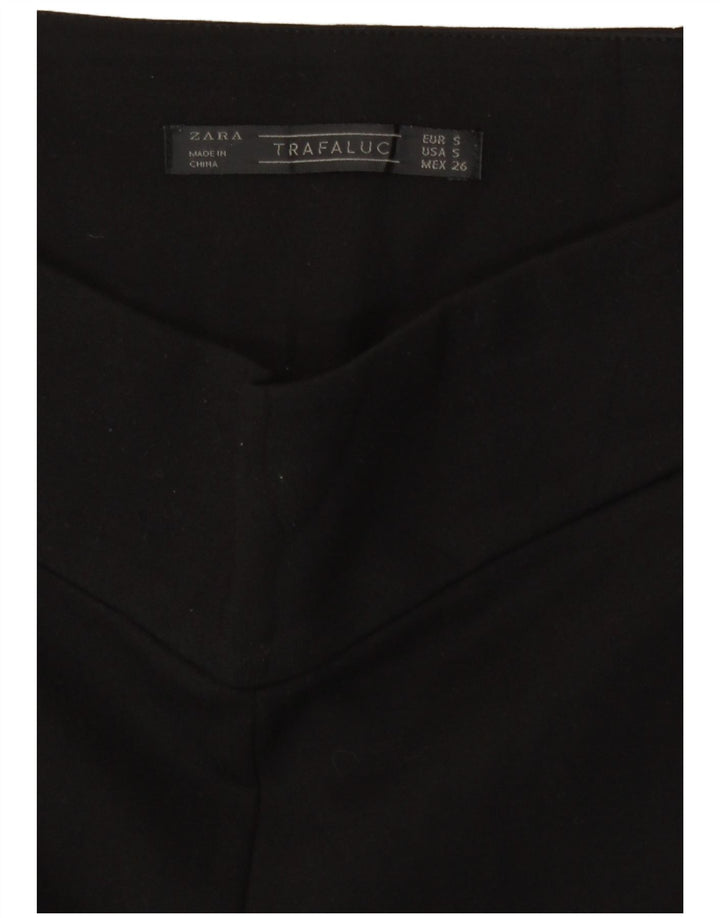 Zara γυναικείο ψηλό ζεστό παντελόνι Small W26 μαύρο