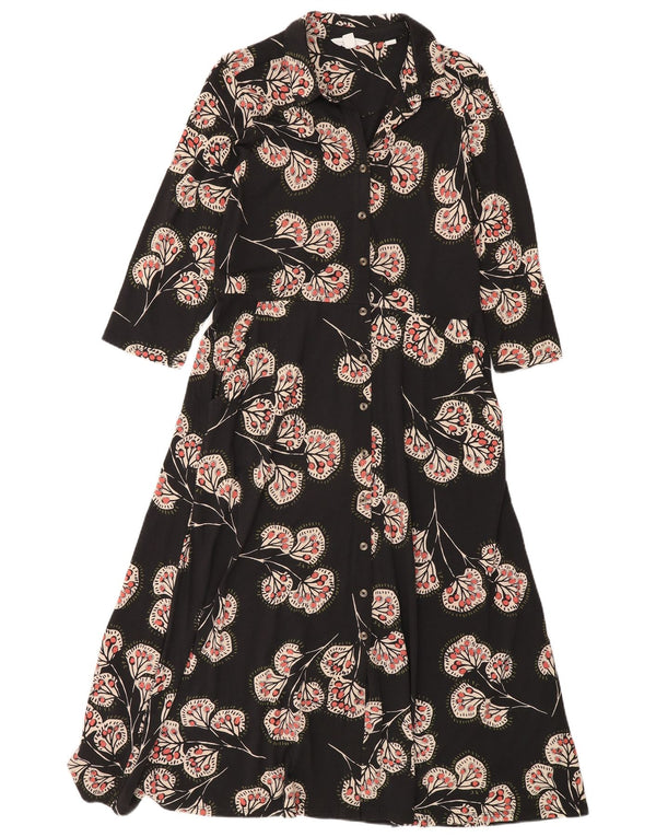 White Stuff Γυναικείο φόρεμα Maxi 3/4 μανίκι UK 12 Medium Black Floral