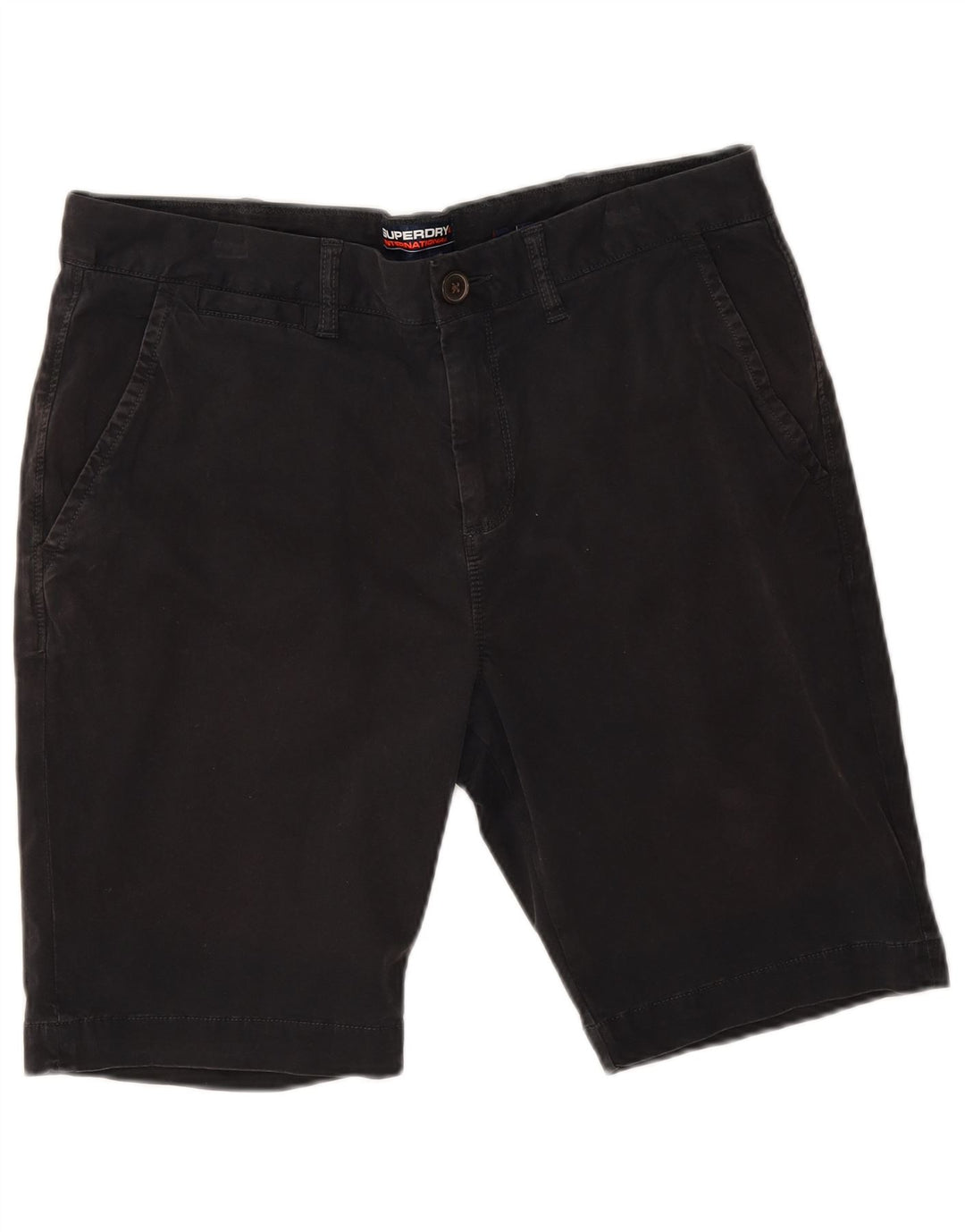 Ανδρικό σορτς Chino Superdry W34 μεγάλο μαύρο βαμβακερό