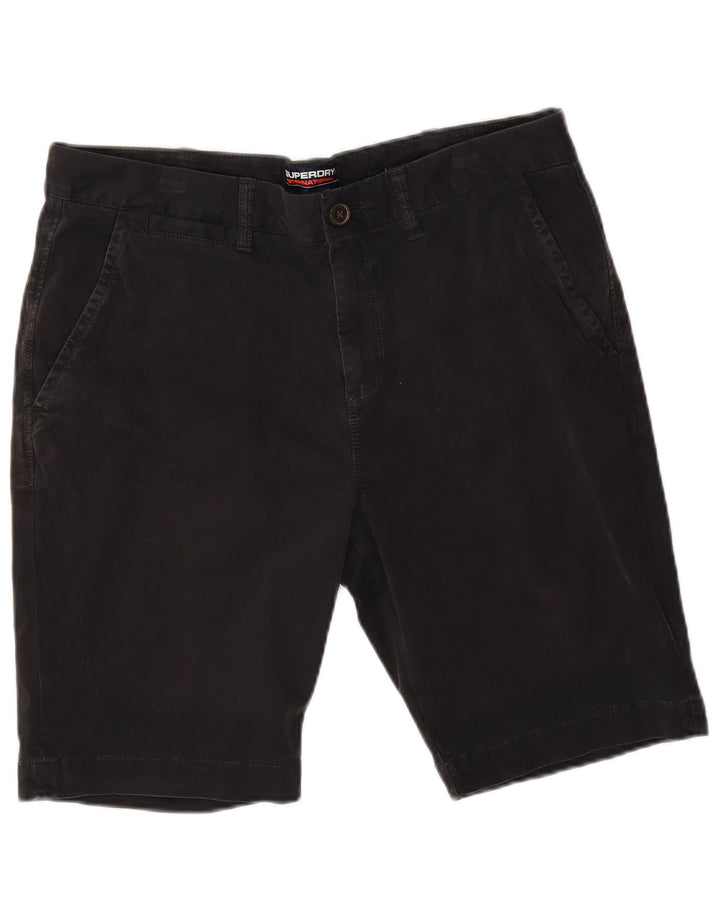 Ανδρικό σορτς Chino Superdry W34 μεγάλο μαύρο βαμβακερό