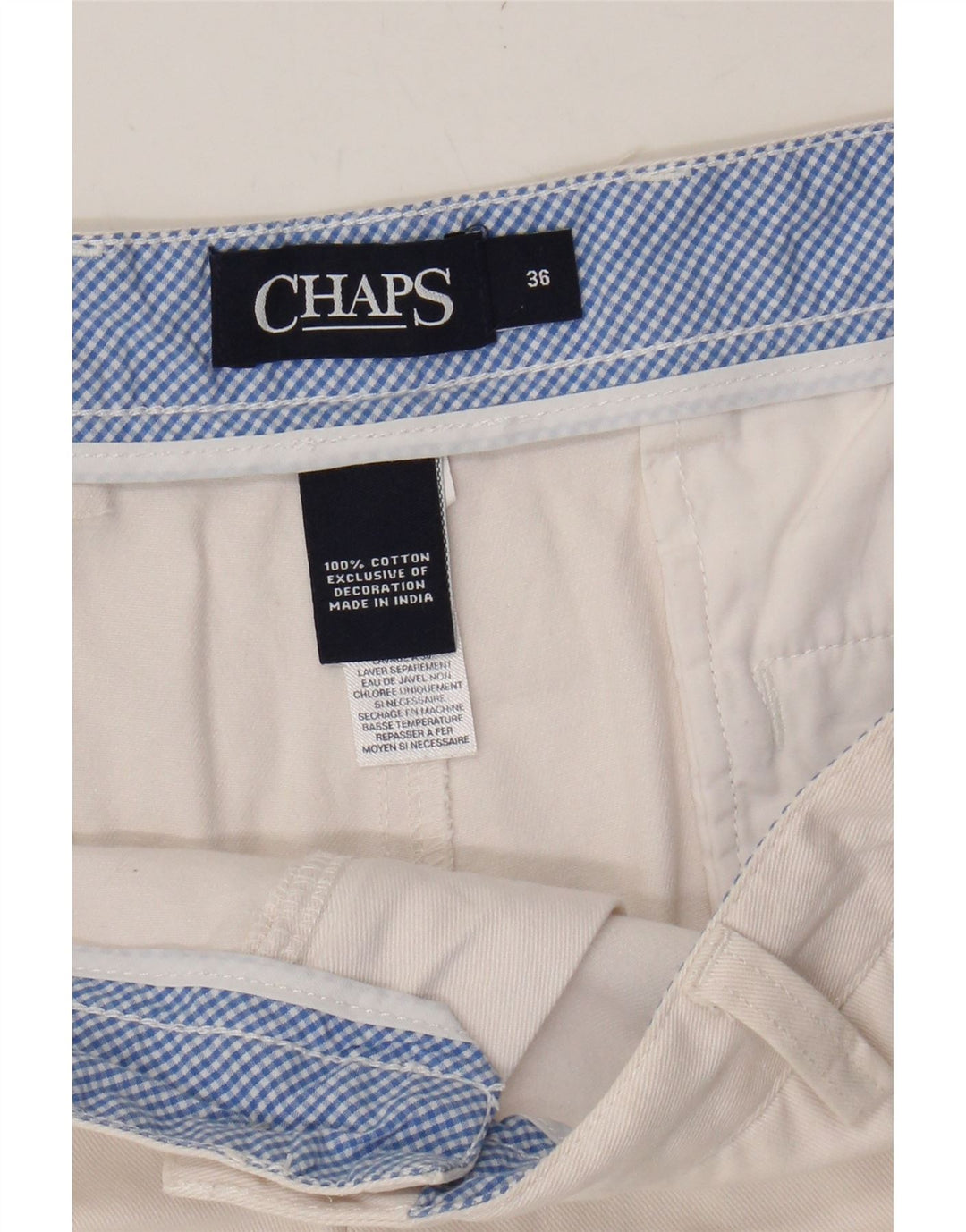CHAPS Mens Chino Shorts W36 Large  Off White Cotton Vintage Chaps and Second-Hand Chaps from Messina Hembry 