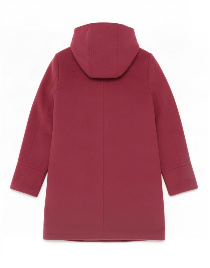 Marks & Spencer Γυναικείο παλτό Duffle με κουκούλα UK 10 Small Burgundy Polyester