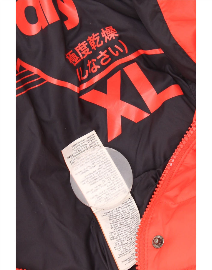 Superdry γυναικείο μπουφάν με κουκούλα UK 18 XL κόκκινο νάιλον