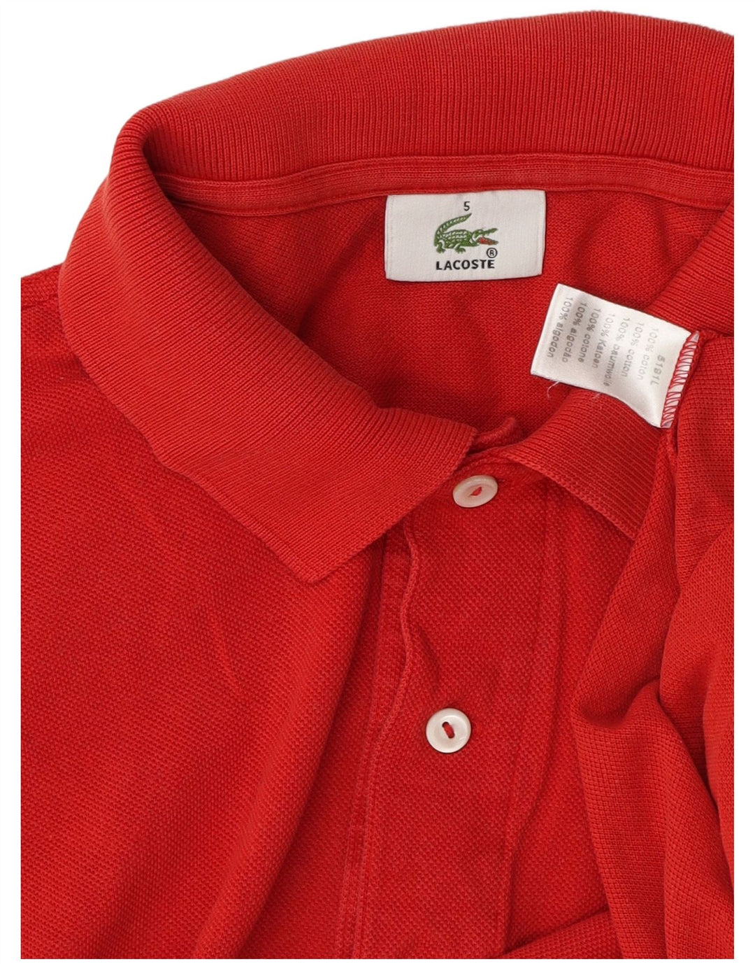 Ανδρικό πουκάμισο πόλο Lacoste, μέγεθος 5, μεγάλο κόκκινο βαμβακερό