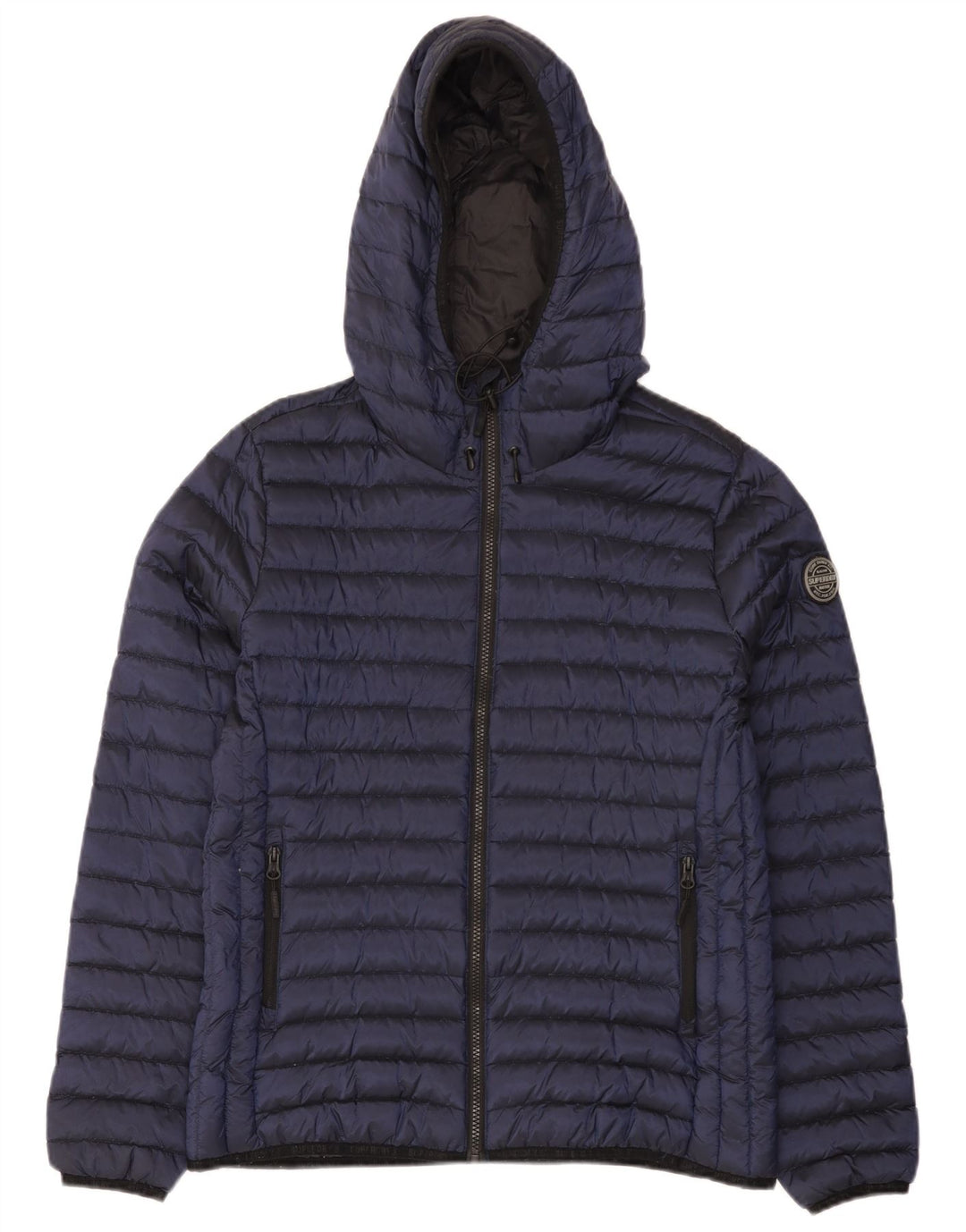 Superdry γυναικείο μπουφάν με κουκούλα UK 16 Large Navy Blue Nylon