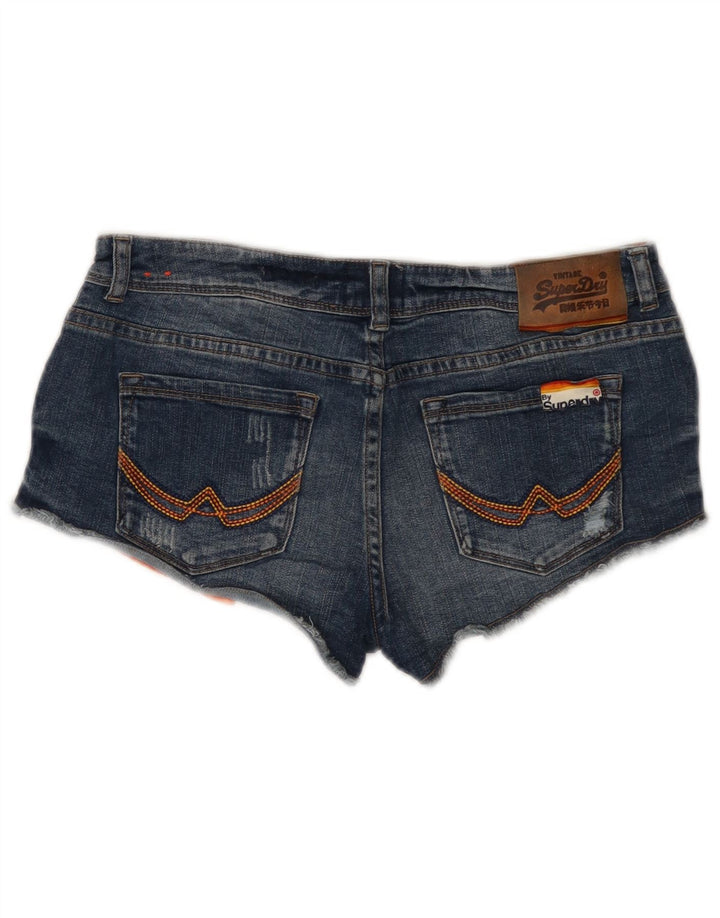 Superdry γυναικείο τζιν Distressed Hot παντελόνι W28 Μεσαίο μπλε βαμβακερό