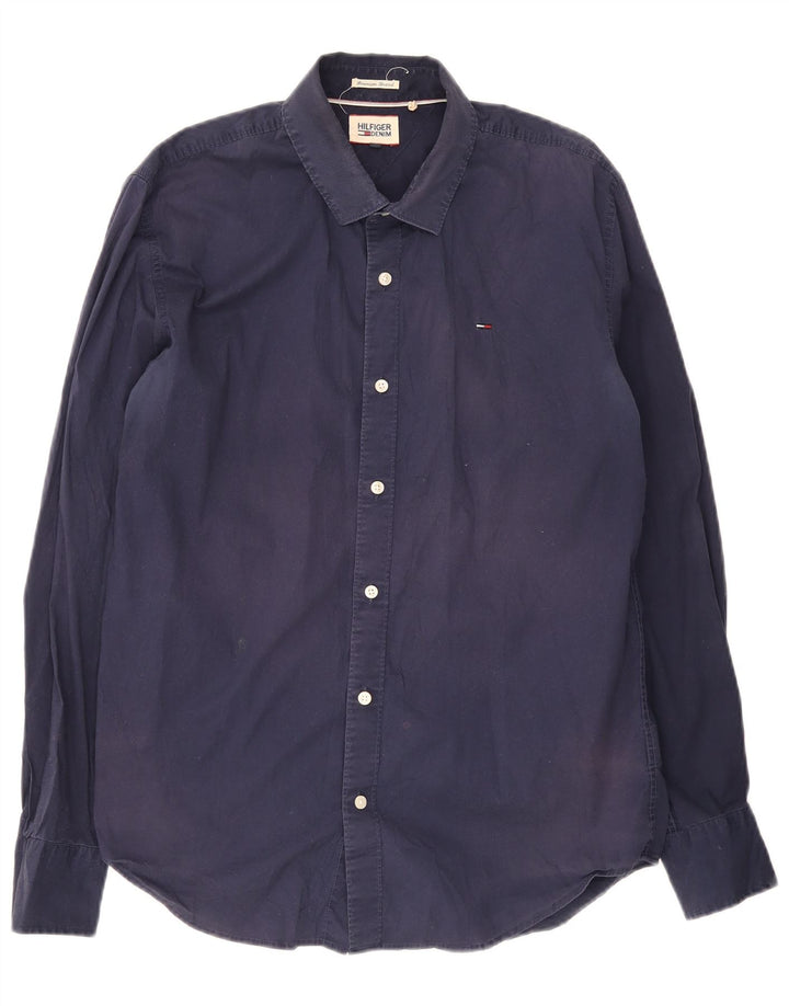 Ανδρικό πουκάμισο Tommy Hilfiger XL Navy Blue Cotton