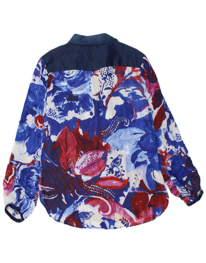 Desigual Γυναικείο πουλόβερ Μπλούζα UK 10 Small Blue Floral