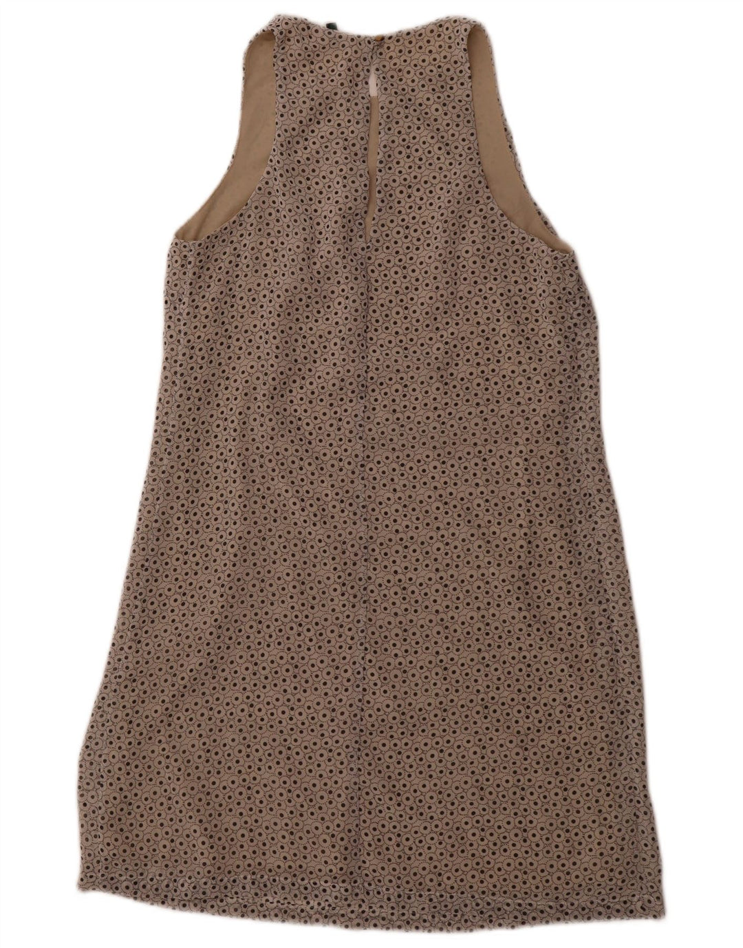 BENETTON Womens Sleeveless Basic Dress UK 10 Small White Spotted Polyester
