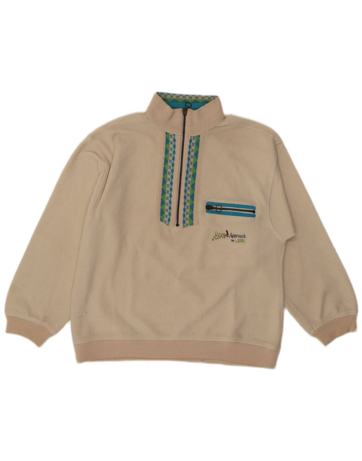 Silvy ανδρικό Polartec με φερμουάρ με λαιμόκοψη Fleece Jumper Medium Beige Fair Isle Polyester