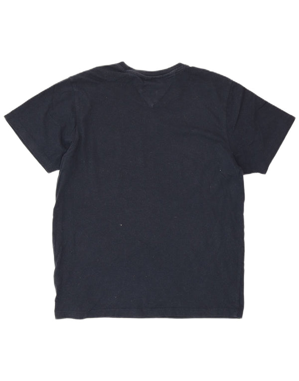 Γυναικείο γραφικό μπλουζάκι TOMMY HILFIGER Τοπ UK 14 μεσαίου μπλε βαμβακερό