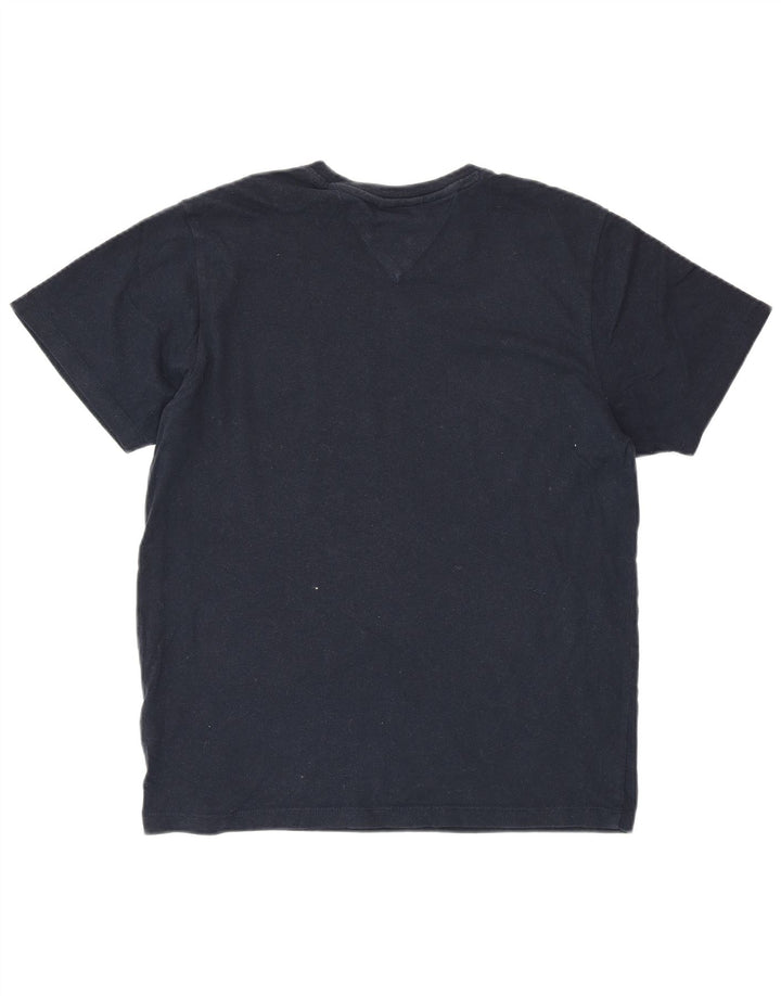 Γυναικείο γραφικό μπλουζάκι TOMMY HILFIGER Τοπ UK 14 μεσαίου μπλε βαμβακερό