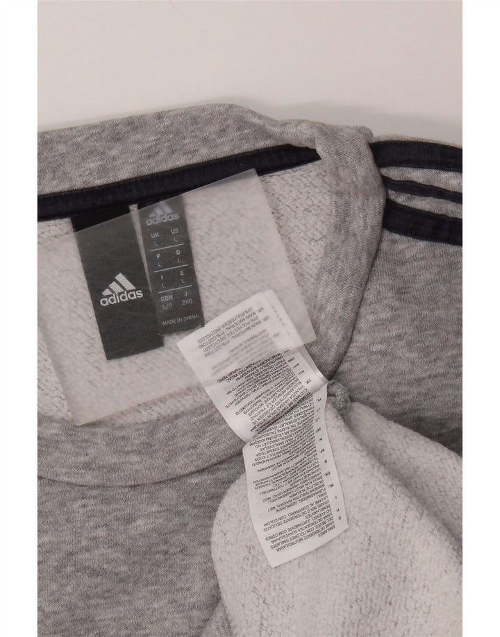 Ανδρικό φούτερ Adidas Jumper με μεγάλο γκρι βαμβακερό φούτερ