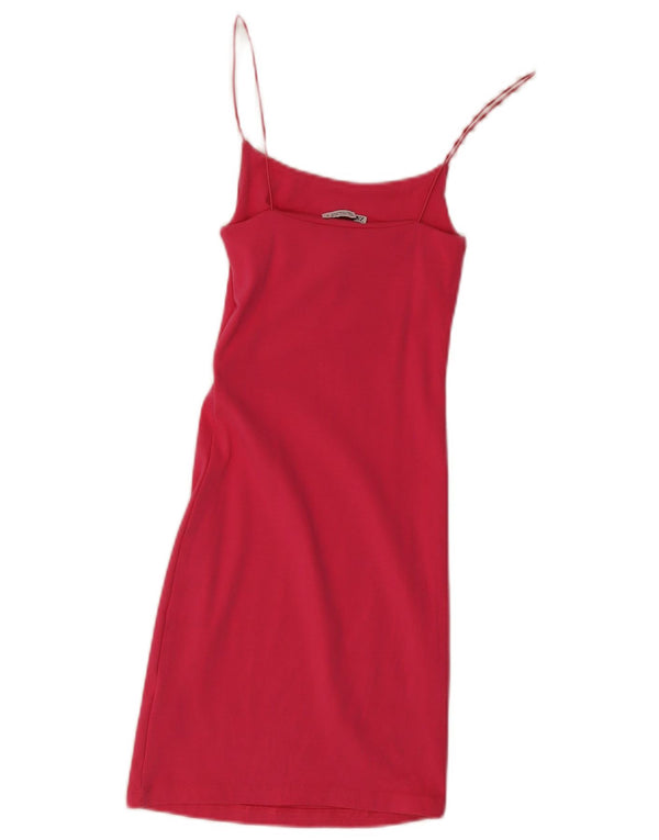 Zara Womens Slip Dress UK 8 Small Pink Cotton