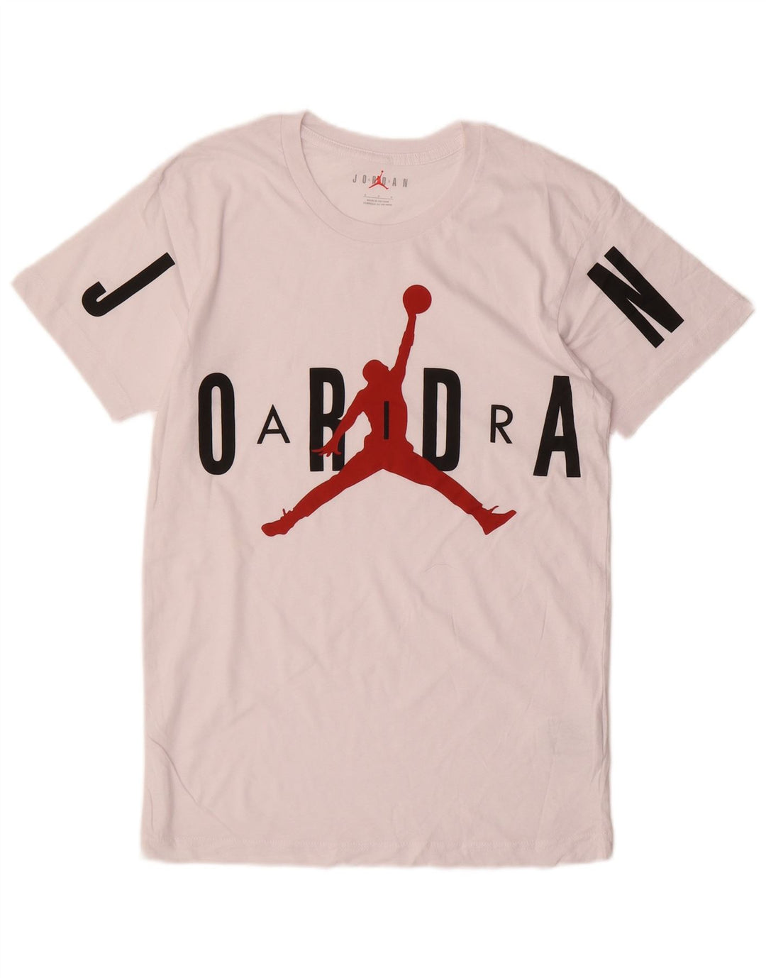 JORDAN Mens Graphic T-Shirt Top Small White Cotton