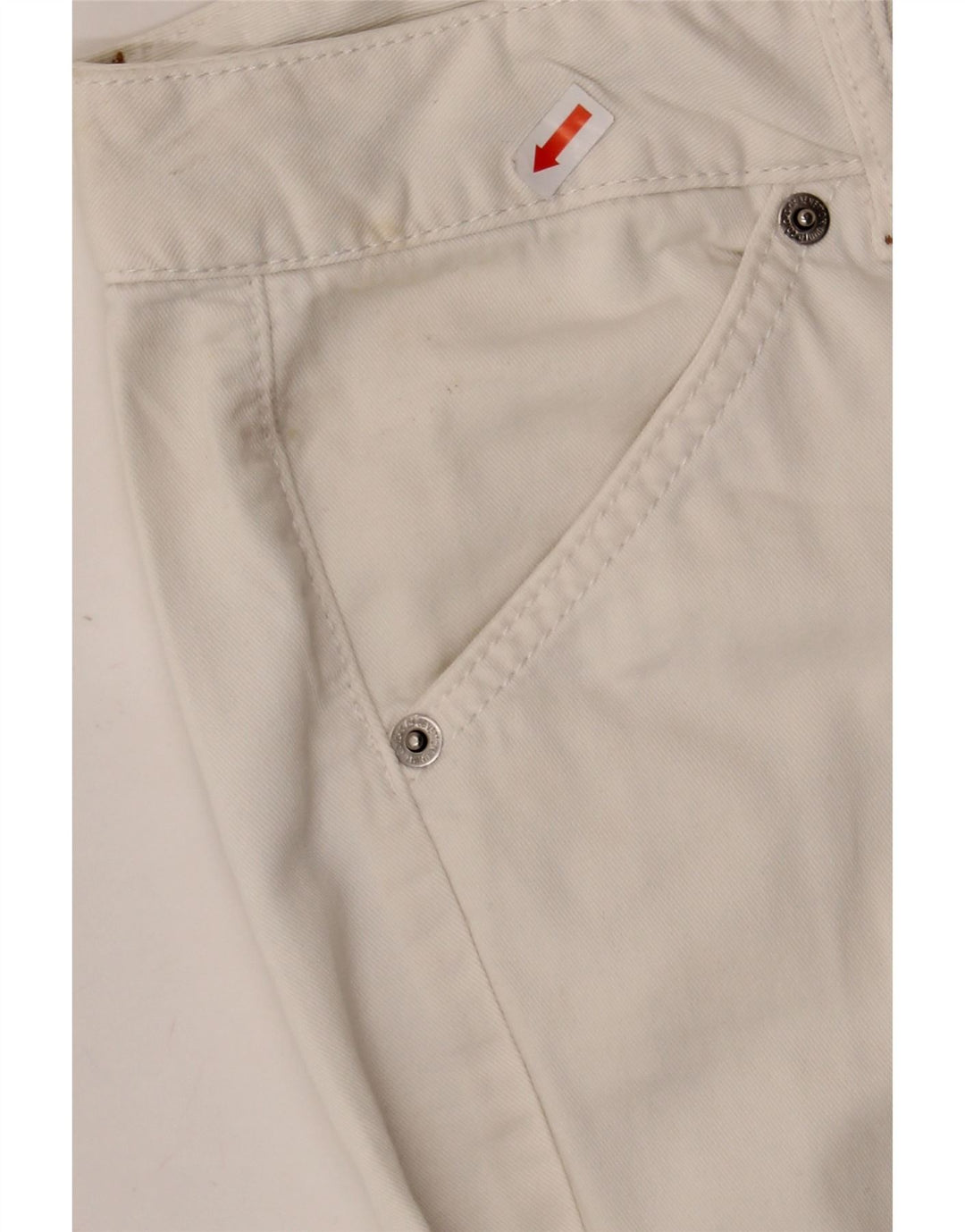 BENETTON Womens Straight Cropped Trousers W32 L24  White Vintage Benetton and Second-Hand Benetton from Messina Hembry 
