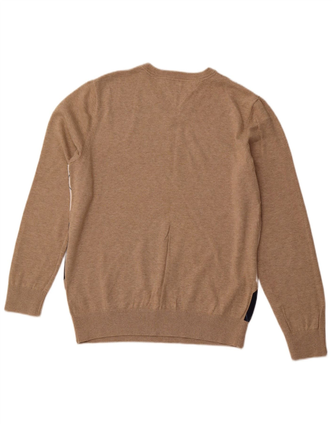 TOMMY HILFIGER Ανδρικό πουλόβερ πουλόβερ με λαιμόκοψη σε μεσαίο μπεζ Argyle/Διαμάντι