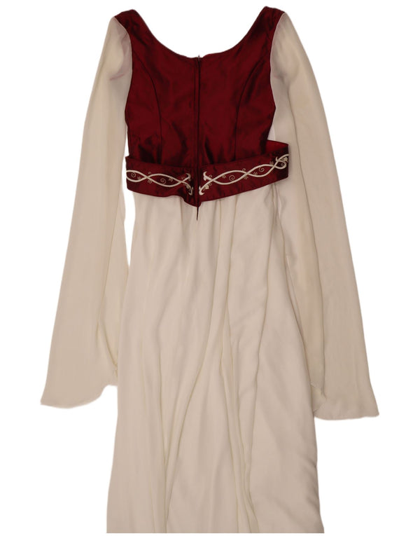 Γυναικείο μάξι φόρεμα Sallie Bee UK 14 Medium White Silk Festival