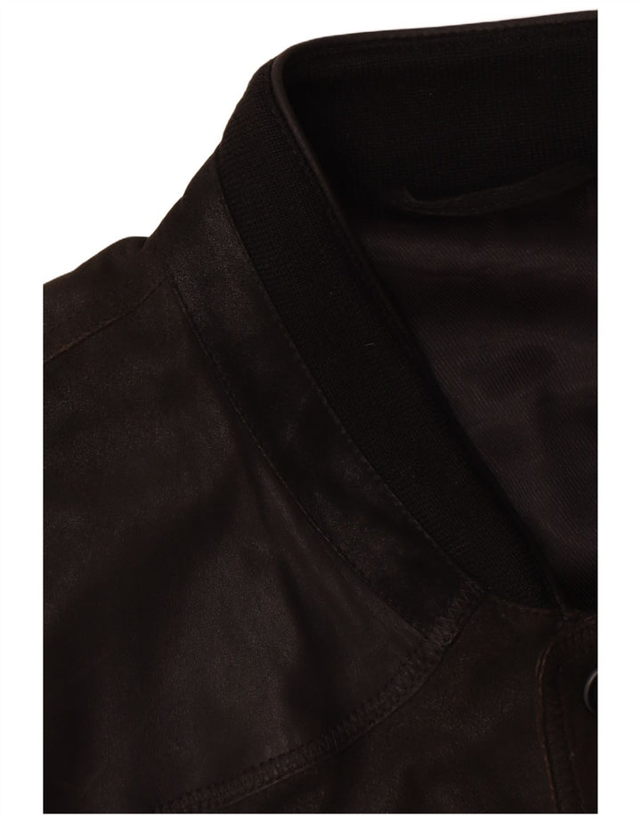 Striwa Ανδρικό Δερμάτινο Gilet IT 58 4XL Μαύρο Δερμάτινο