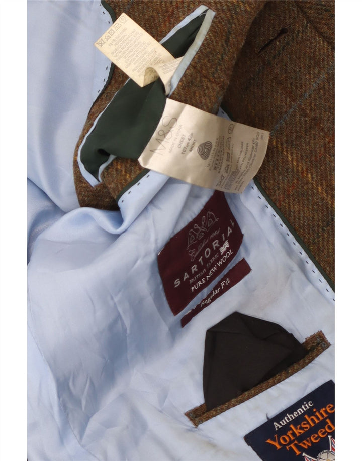 Marks & Spencer Ανδρικό σακάκι σακάκι με 2 κουμπιά UK 42 XL Brown Check