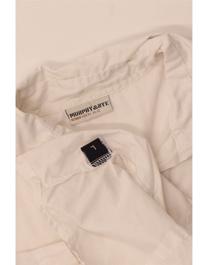 MURPHY & NYE Γυναικείο κοντομάνικο πουκάμισο UK 14 μεγάλο λευκό βαμβακερό