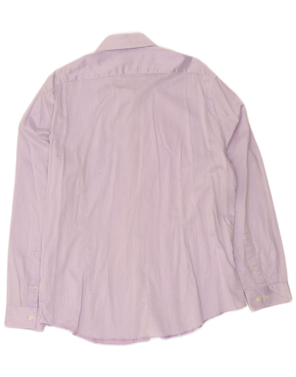 Ανδρικό πουκάμισο Calvin Klein Slim Fit Size 44 17 1/2 XL Purple Pinstripe Cotton
