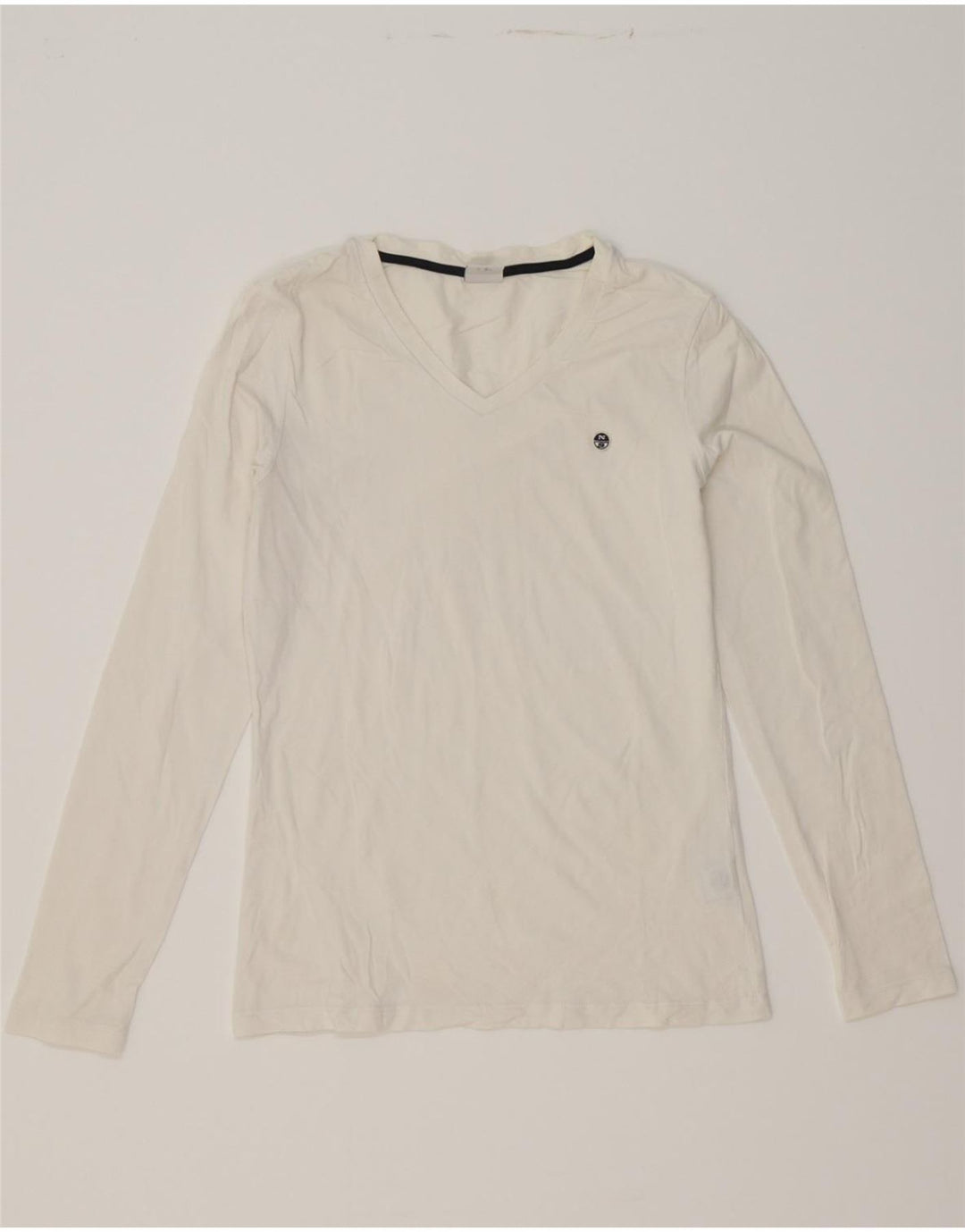 NORTH SAILS Womens Top Long Sleeve UK 14 Large White Cotton Vintage North Sails and Second-Hand North Sails from Messina Hembry 