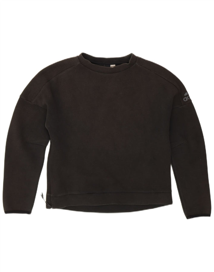 Γυναικεία φούτερ ADIDAS Crop Graphic Jumper UK 12 Medium Black