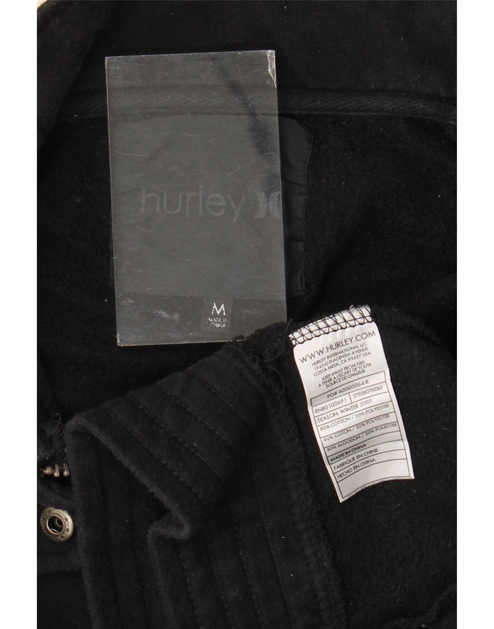 Hurley Womens Crop Military Bomber Jacket UK 14 Medium Black Cotton