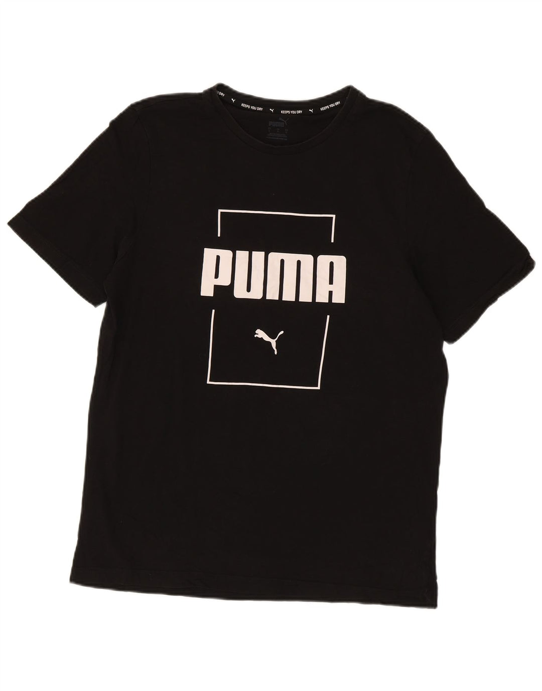 Ανδρικό γραφικό μπλουζάκι Puma, μεγάλο μαύρο βαμβακερό