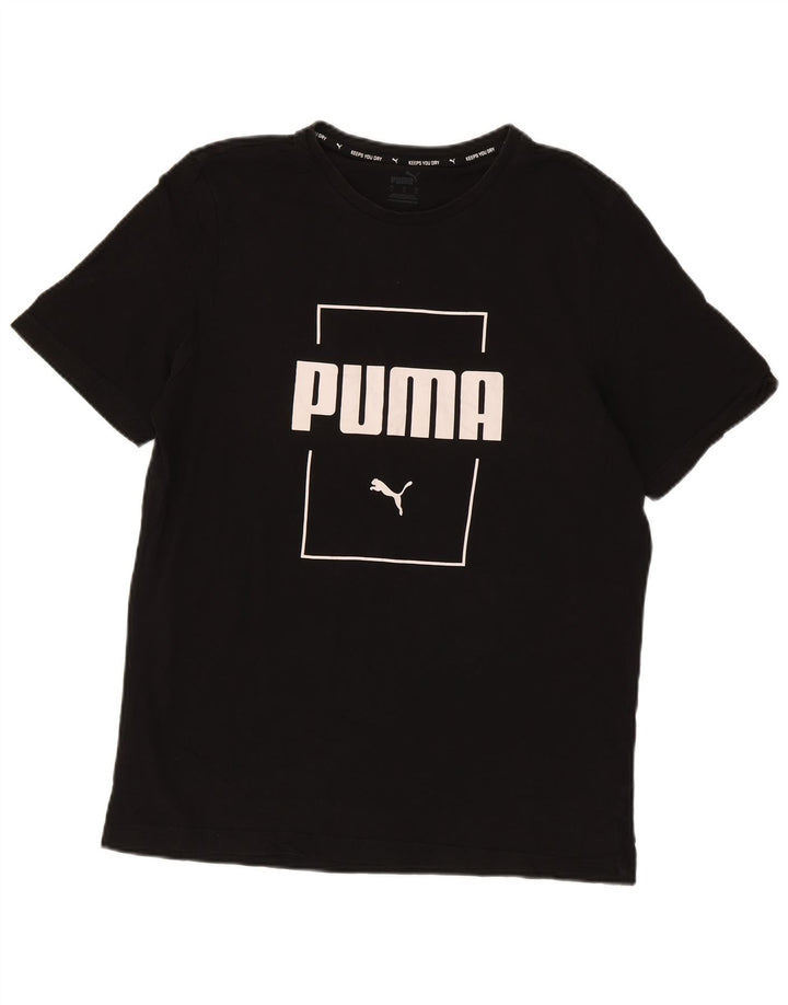 Ανδρικό γραφικό μπλουζάκι Puma, μεγάλο μαύρο βαμβακερό