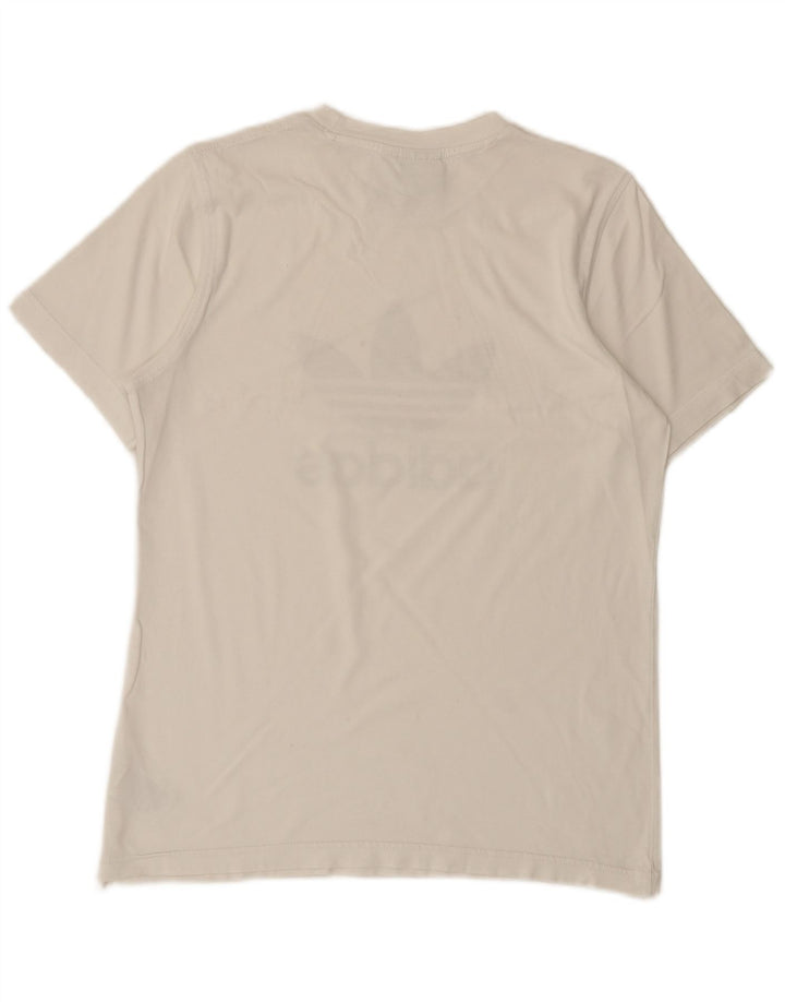 ADIDAS Mens Graphic T-Shirt Top Small White Cotton