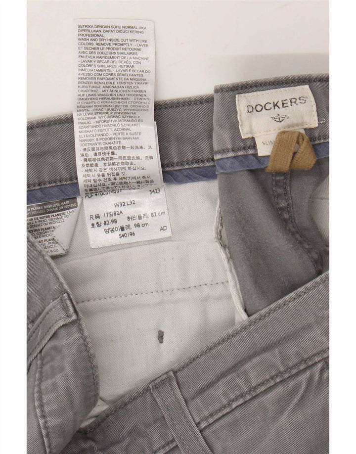 Dockers Mens Slim Chino Παντελόνι W32 L29 Γκρι βαμβακερό