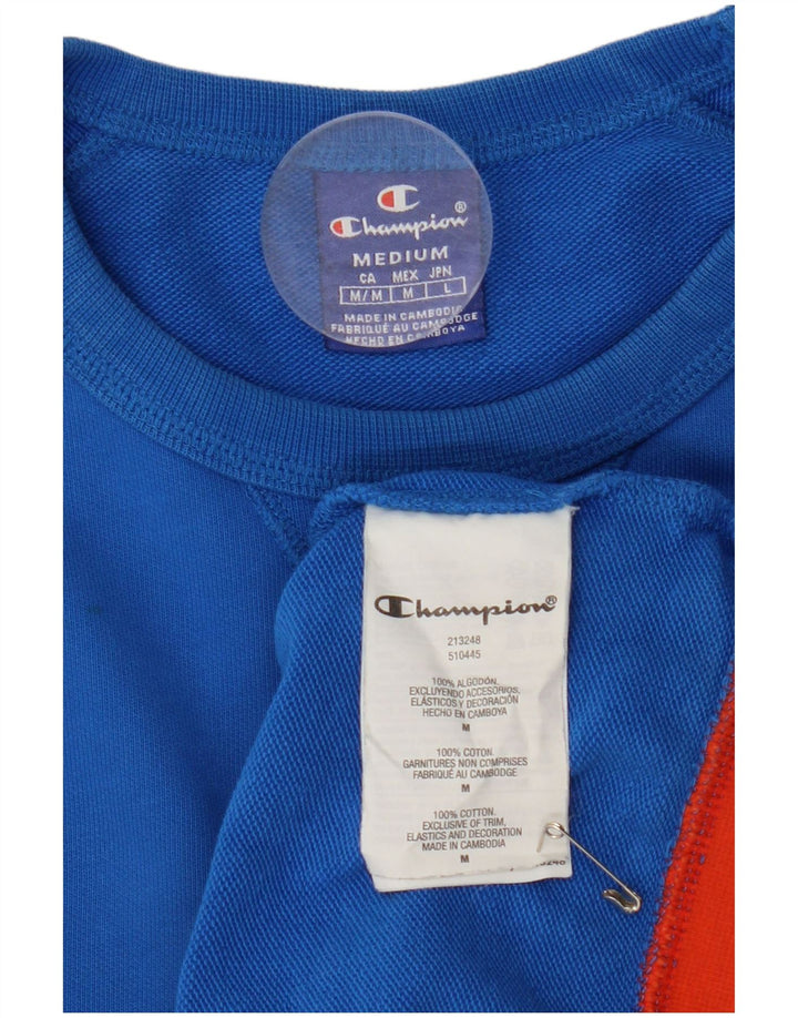 CHAMPION Γυναικεία γραφική φούτερ Jumper UK 14 Medium Blue Colourblock