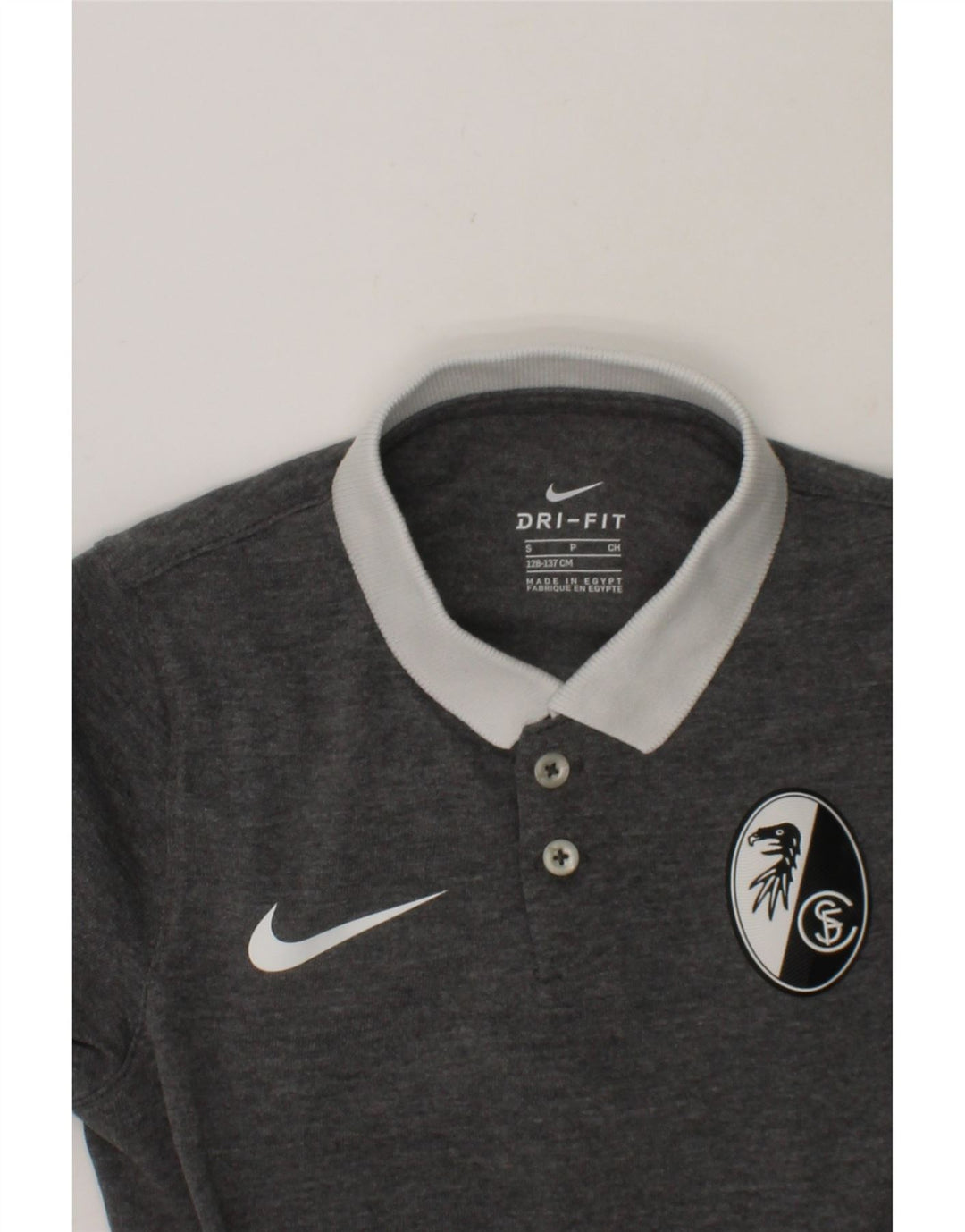 NIKE Boys Dri Fit Polo Shirt 8-9 Years Small  Grey Polyester Vintage Nike and Second-Hand Nike from Messina Hembry 