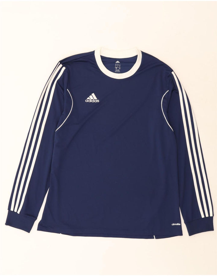 Adidas Mens Climalite Top Μακρύ μανίκι μεγάλο Navy Blue Polyester