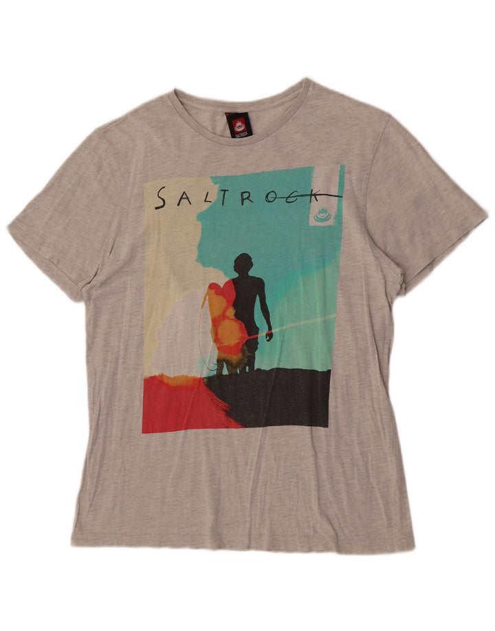 Ανδρικό γραφικό T-Shirt Saltrock Top Μεσαίο γκρι βαμβακερό