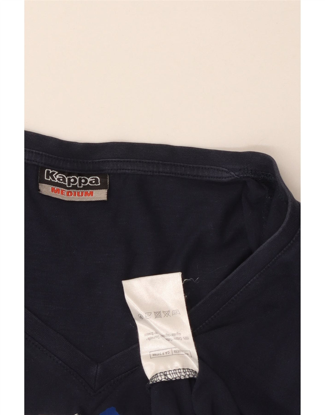 Γυναικείο T-Shirt KAPPA Top UK 12 Medium Navy Blue από βαμβάκι