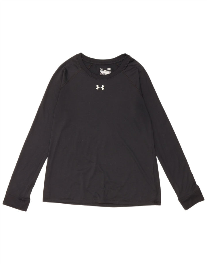 UNDER ARMOUR Womens Heat Gear Top Long Sleeve UK 14 Medium Black