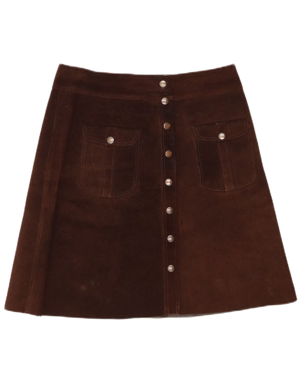 Vintage Γυναικεία Suede Φούστα W32 Μεγάλο Καφέ