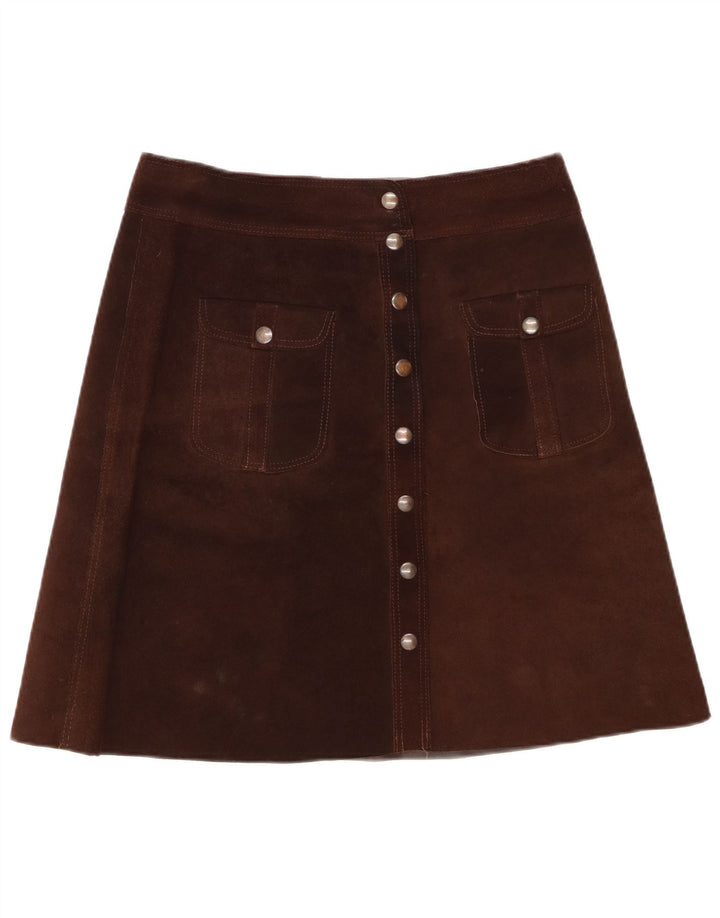 Vintage Γυναικεία Suede Φούστα W32 Μεγάλο Καφέ